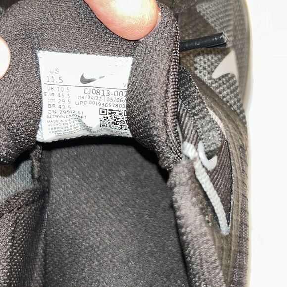 Nike Varsity Compete Tr 3 Mens Training Shoe DARK SMOKE GREY/BLACK(Size 11.5) - Picture 4 of 8